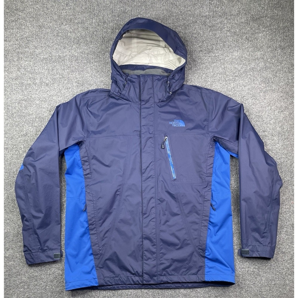 The North Face Rain Jacket Mens Large Blue DryVent Hooded‎ Windbreaker Ripstop
